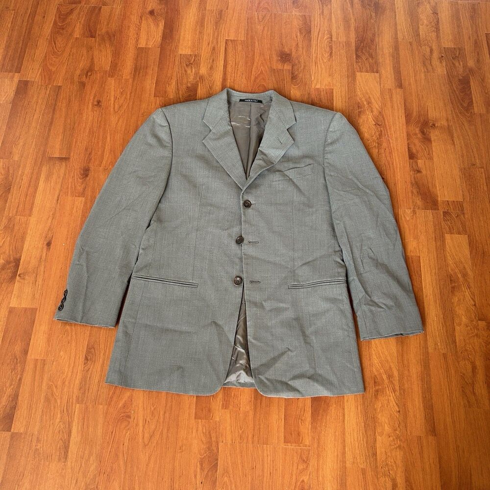 90s Armani Collezioni Blazer Gray 3 Btn Wool Made Italy Saks Fifth Ave Mens